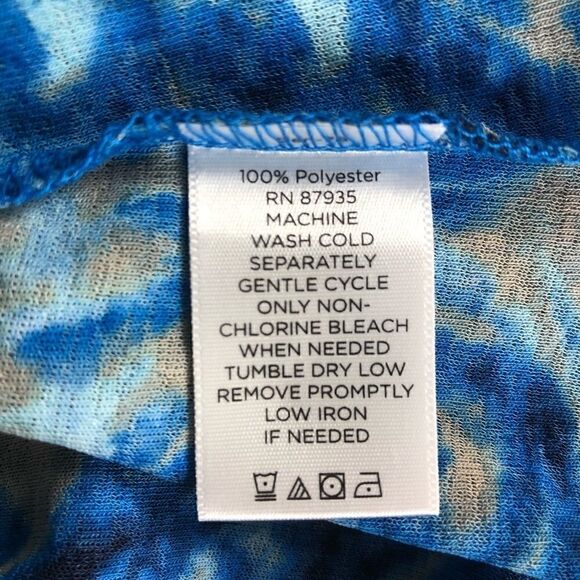 Susan Graver S Blue Swirl Statement Ruffle Collar Liquid Knit Cardigan - Picture 7 of 8